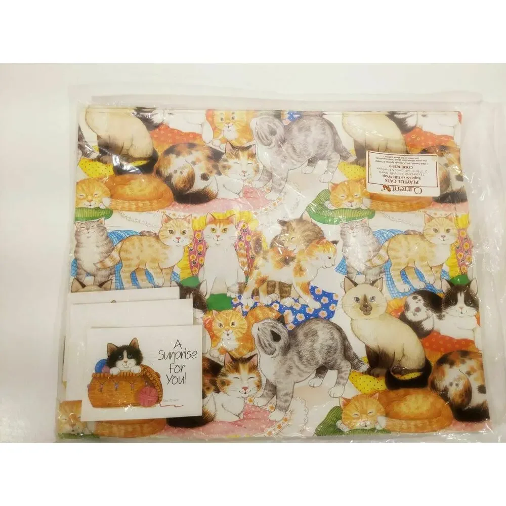 Vintage 1985 Current‎ Playful Cats Gift Wrap & Note Cards Kittens Pam Peltier
